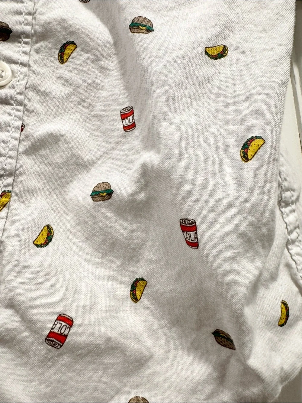 Oshkosh Carters Boys 3T Button Down Shirt Bundle Lot Dinosaur Taco Burger Summer